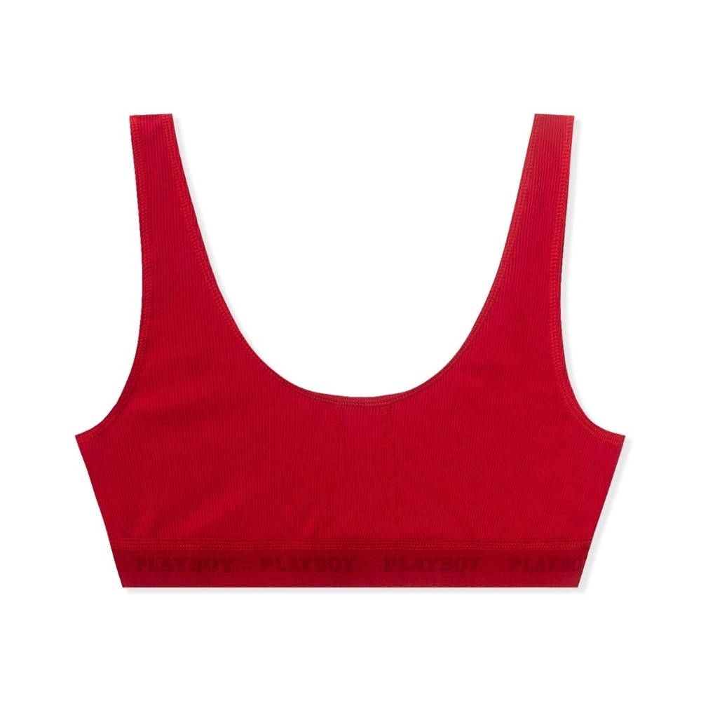 Playboy by‎ PacSun Active Tank Sports Bra | Unlined Bralette | Red - Small